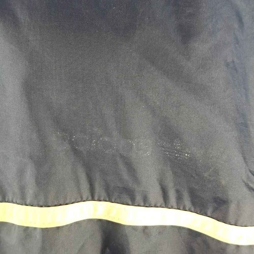 Vintage  Adidas 3 stripe sleeve hooded  navy & white XL windbreaker jacket